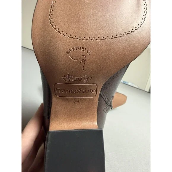 Franco Sarto L-Vivian Metallic Western Ankle Boots Bronze Leather NEW Size 7.5 - Picture 12 of 16